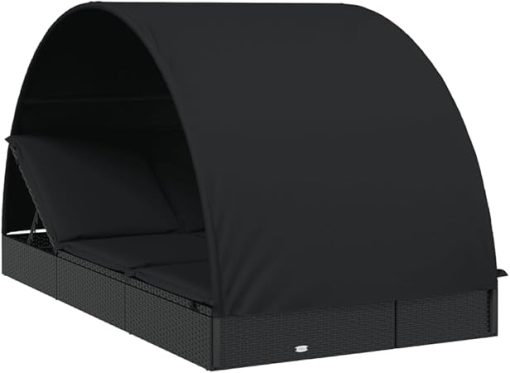 Cozy 2-Person Sunbed with Adjustable Roof for Garden or Pool - Image 2