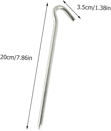 KESYOO 20pcs Iron Nail Spikes Question Mark Tent Pegs for Camping 2 KESYOO 20pcs Iron Nail Spikes Question Mark Tent Pegs for Camping - Image 2