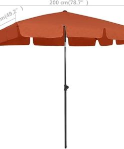 Adjustable SVRCK Beach Parasol Canopy Anti-Fade 78.7 x 49.2 Terracotta 2