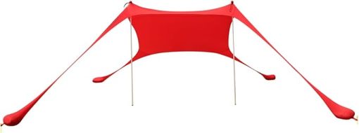 2 Meter Beach Elastic Sunshade Red Design for Outdoor Protection - Image 2