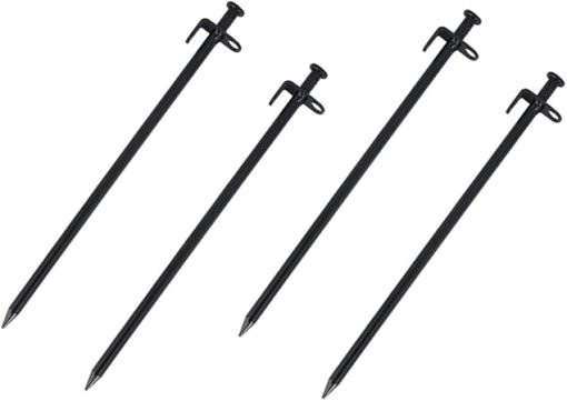 Heavy Duty Steel Tent Stakes 4Pcs Durable Camping Ground Anchors