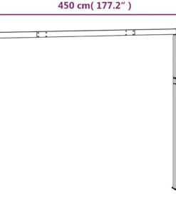 Durable Iron Awning Post Set for Outdoor Shade 177.2″ x 96.5″ 2