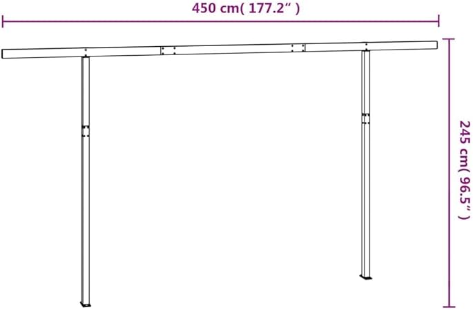 Sturdy White Awning Post Set for Outdoor Shade Durable Iron 177.2″ x 96.5″ 2 Sturdy White Awning Post Set for Outdoor Shade Durable Iron 177.2" x 96.5" - Image 2