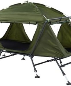 Collapsible Camping Tent with Integrated Cot for Comfortable Sleep