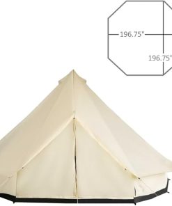 Large Capacity Waterproof Camping Tent for 10 People Beige 210D Polyester 2