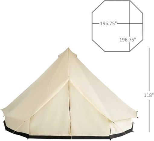 Weather Resistant Camping Tent for 10 People Durable Waterproof Beige - Image 2
