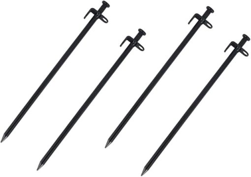 Heavy Duty Steel Tent Stakes 4pcs for Camping Hiking Outdoor Use