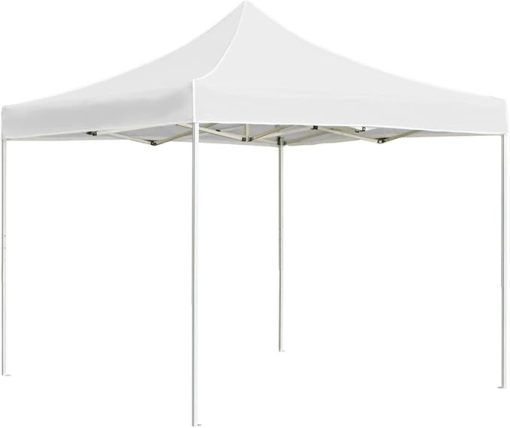 Comfortable Shade Solution with Folding Party Tent, Aluminum Frame, 9.8'x9.8' for Outdoor Events, White