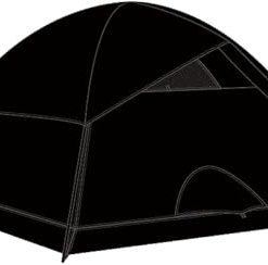Spacious Black 4 Person Family Tent with Waterproof Rain Fly Tarps 2