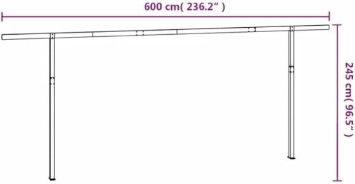 Durable Outdoor Awning Post Set White Finish 236.2" x 96.5" - Image 2