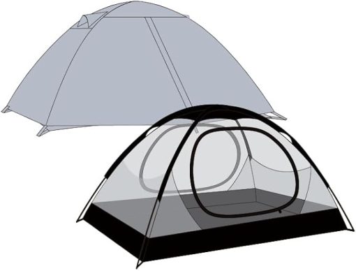 Glacier Gray 4 Person Waterproof Family Tent for Outdoor Camping - Image 2