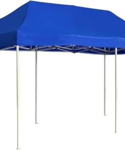 Folding Party Tent with Aluminum Frame, Waterproof Sunshade Shelter for Outdoor Events, Blue, 19.7′ x 9.8′