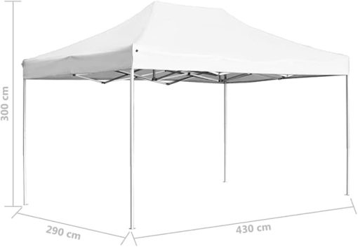 Provide Shade at Outdoor Events with Professional Folding Party Tent, Lightweight Aluminum Frame, Easy Setup, 14.8'x9.8', White - Image 2