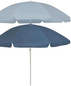 Tilted Beach Parasol Adjustable Canopy for Sun Protection 94.5 Inches 2