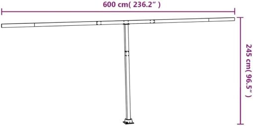 Durable Iron Awning Post Set with 360-Degree Base for Outdoor Shade - Image 2