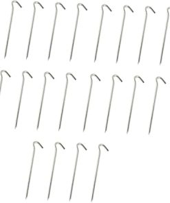 20pcs Iron Nail Shape Tent Pegs for Camping Silver Color