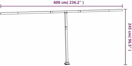 Durable Iron Awning Post Set 236.2"x96.5" for Outdoor Shade - Image 2