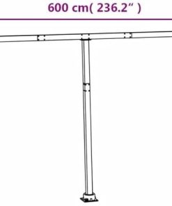 Durable Iron Awning Post Set for Outdoor Shade 236.2 x 96.5 White 2