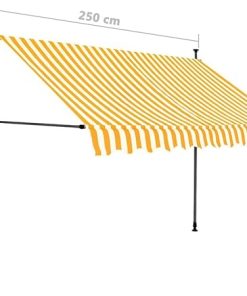 Retractable Awning with Solar LED Lights in Orange, 98.4 Inches Wide 2
