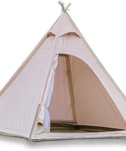 Large Cotton Pyramid Tent Quick Setup for Beach and Outdoor Activities