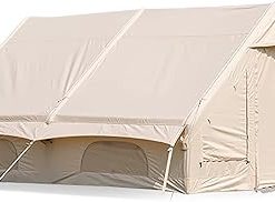 Cotton Canvas 2 Person Inflatable Camping Tent Water-Resistant 4 Season