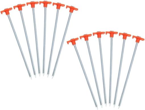 Heavy Duty Tent Stakes 12pcs Windproof Steel Nails for Camping