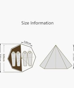 Portable Indian Pyramid Tent for 3-4 People, Waterproof and UV Protected 2