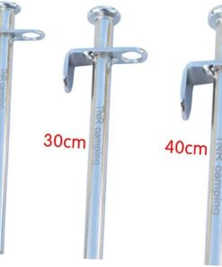 Durable 4Pcs Steel Tent Pegs with Fluorescent Rings for Camping 2