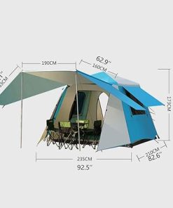 Family Camping Tent 3-4 Person Waterproof Quick Open Breathable Tent 2