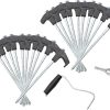 Sturdy 22pc Tent Stake Kit Heavy Duty Steel Pegs for Outdoor Camping