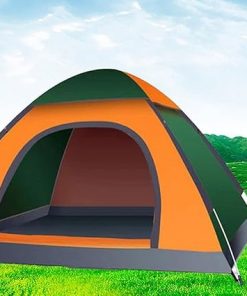 Large Waterproof 2 Person Pop Up Tent for Hiking and Camping Orange 2