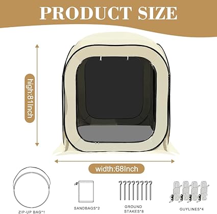 Pop-Up Screen House Tent for 2-10 People with Carry Bag and Vents 2 Pop-Up Screen House Tent for 2-10 People with Carry Bag and Vents - Image 2