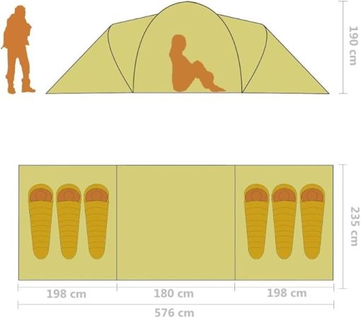 Spacious 6-Person Camping Tent with Mosquito Net Easy Setup - Image 2