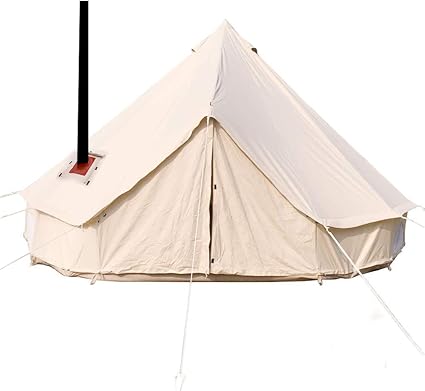 Large Family Camping Cotton Canvas Bell Tent with Stove Jack Hole Large Family Camping Cotton Canvas Bell Tent with Stove Jack Hole