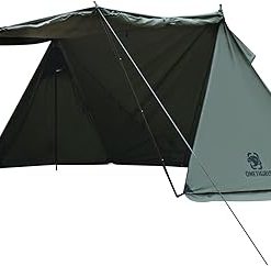ROC Shield Canvas Tent Fire Retardant Bushcraft Shelter with Poles