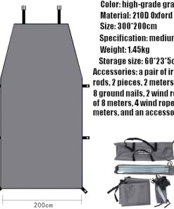 VW Golf ID.3 ID.4 Polo Beetle Bora Camping Tarpaulin Awning Grey 2