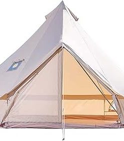 Glamping Canvas Tent Yurt with Stove Jacks Luxury Camping Tent 4m