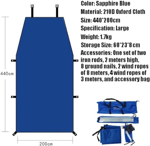 Datsun Camping Tarpaulin Car Awning Waterproof Sunshade Outdoor - Image 2