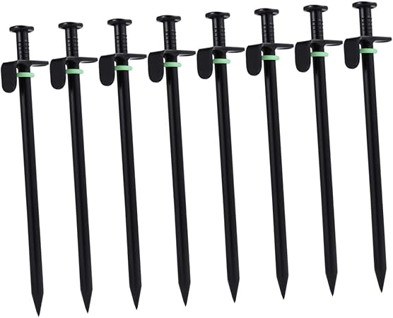 VICASKY 16pcs Tent Stakes Solid Iron Ground Pegs for Camping Safety VICASKY 16pcs Tent Stakes Solid Iron Ground Pegs for Camping Safety