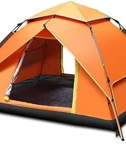 Windproof Portable Waterproof Camping Tent for 4 People in Orange
