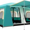 Automatic Double Layer Beach Tent for 3-4 People, Rainproof Green 4