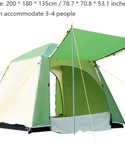 Portable 3-4 Person Waterproof Instant Open Camping Tent Fruit Green 2