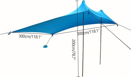 Portable 10x10ft Shade Tent Sun Shelter for Beach Camping Outdoor - Image 2