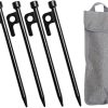 Mikikit Iron Tent Stakes Durable Ground Nails for Camping in Wind