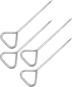 Heavy Duty Galvanized Steel Tent Stakes 4pcs for Camping Use