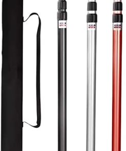 BCcamping Player’s First Choice Adjustable Tent Support Rod Beach Shelter Tarp Awning Pole Aluminum Alloy Tent Pole Accessories Camping Tent Camping Bracket(Black 2pcs and Bag) 2