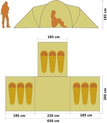 Large Waterproof Camping Tent for 9 People Easy Setup Outdoor Fun 2 Large Waterproof Camping Tent for 9 People Easy Setup Outdoor Fun - Image 2