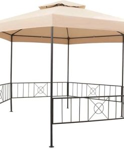 Beige Garden Marquee Gazebo Pavilion Tent 127.2 x 104.3 Inches 2