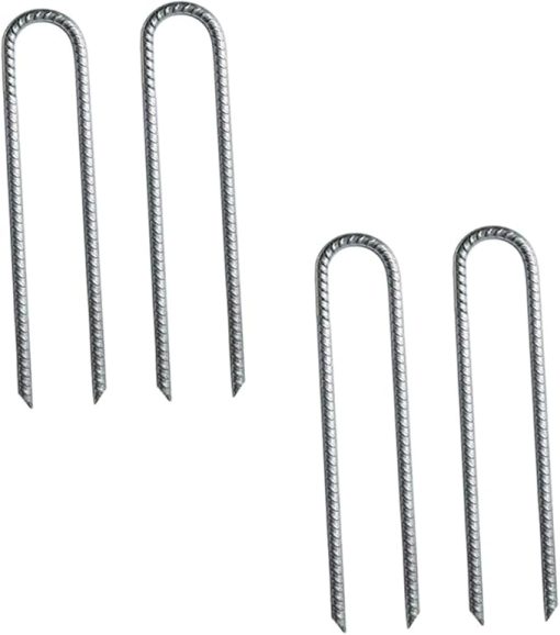 Set of 4 Galvanized Steel Tent Stakes for Camping and Outdoor Use