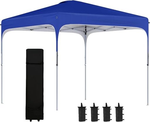Portable Pop-Up Canopy Tent with Rolling Bag and Sand Bags for Events
